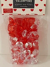 NEW ACRYLIC VALENTINE HEARTS DIAMONDS GEM TABLE SCATTER VASE FILLER 6.34 OZ BAG