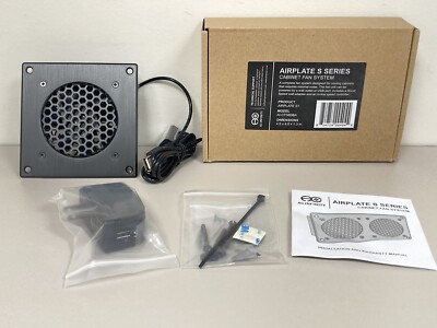 AIRPLATE S1, Quiet Cabinet Fan 4'' for Home Theater AV Amplifier Media Cooling