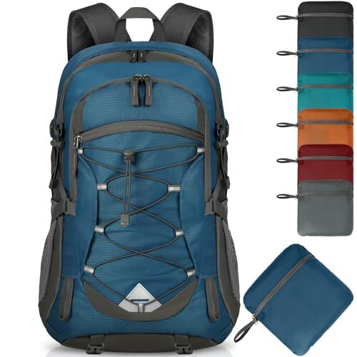 Hiking Backpack 40L Packable Lightweight Camping Backpack Men Women Blue-image