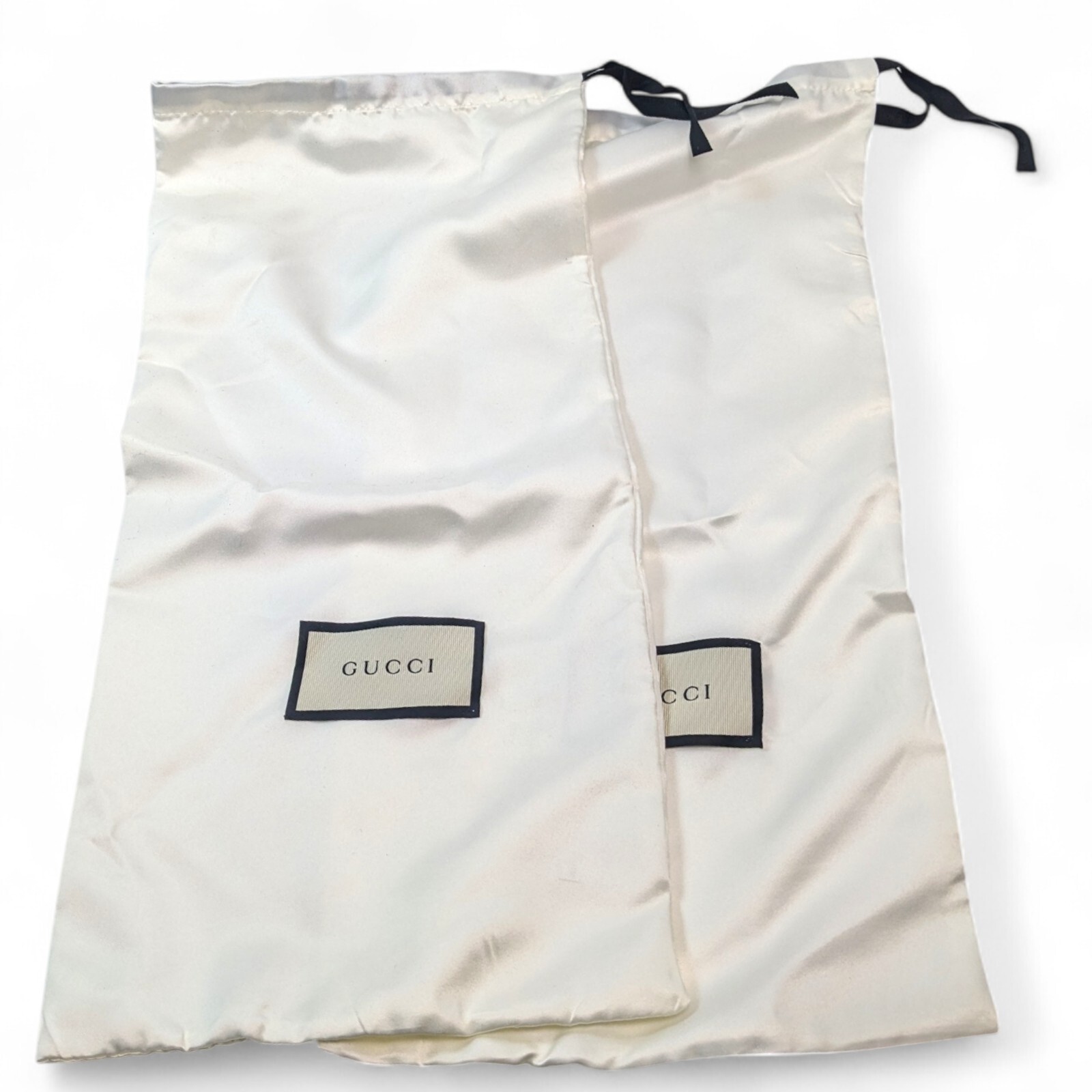 GUCCI authentic silk-feel dust bags for shoes and slides 8x18 inches pair EUC