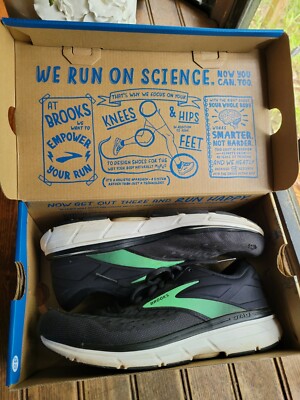 Brooks Women's US 9 Med Dyad 11 Road Running Shoes Black/Ebony/Green Used W/Box