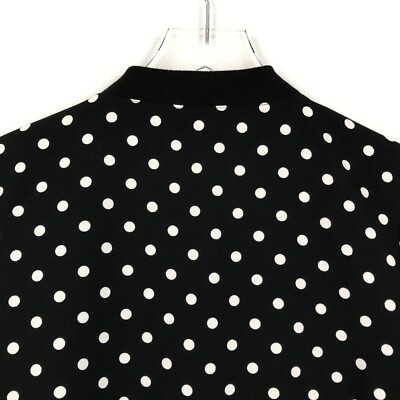 ELLE Womens Bomber Jacket Medium Black Full Zip Pockets