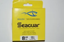seaguar invizx 100% fluorocarbon 8lb 200yds clear fishing line