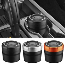 Car Ashtray With Lid Portable Smokeless Cigarette Ashtray Cup Holder LED