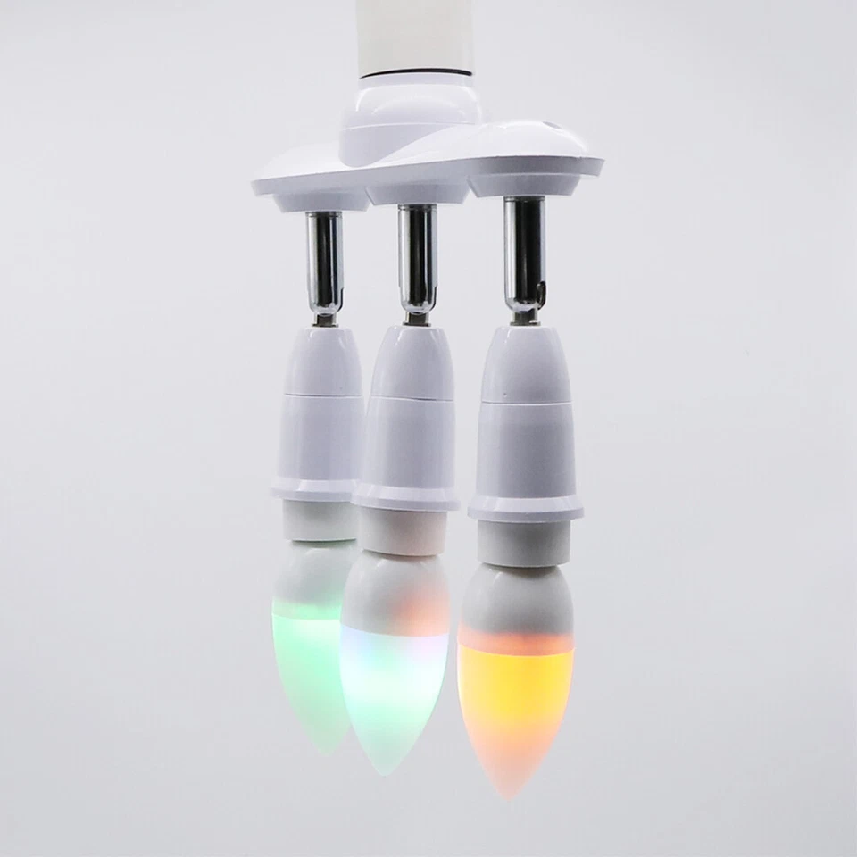 1 To 2/3 E27 Light Socket Splitter Adapter Converter LED Light Bulb Base Holder - Image 4 of 4