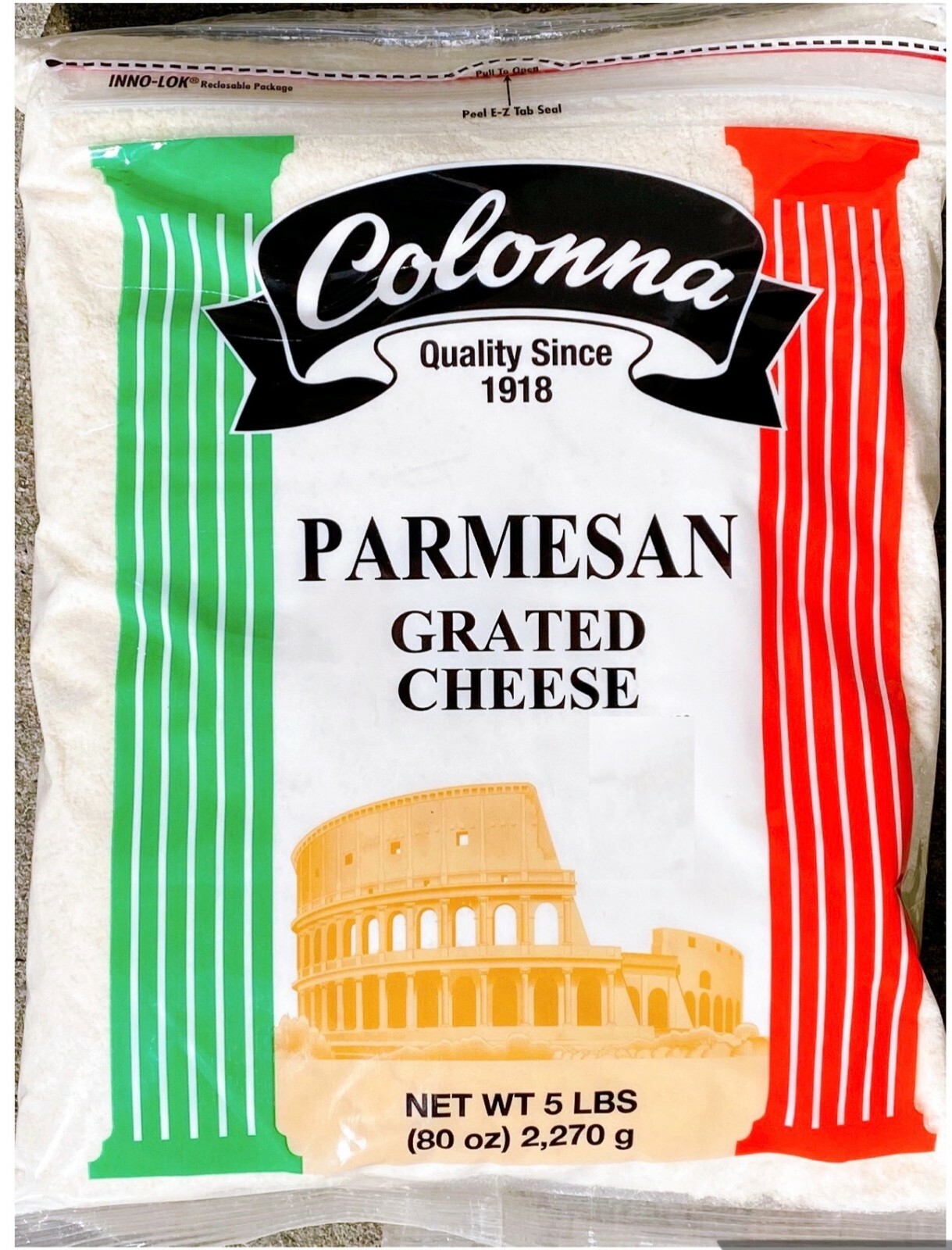 1, 2 & 5Lb Grated Parmesan Cheese & PC W/ Romano Authentic Colonna Free