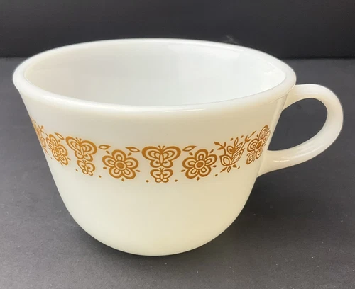 Pyrex Corning Butterfly Gold Coffee Tea Mugs Cups Corelle Vintage USA