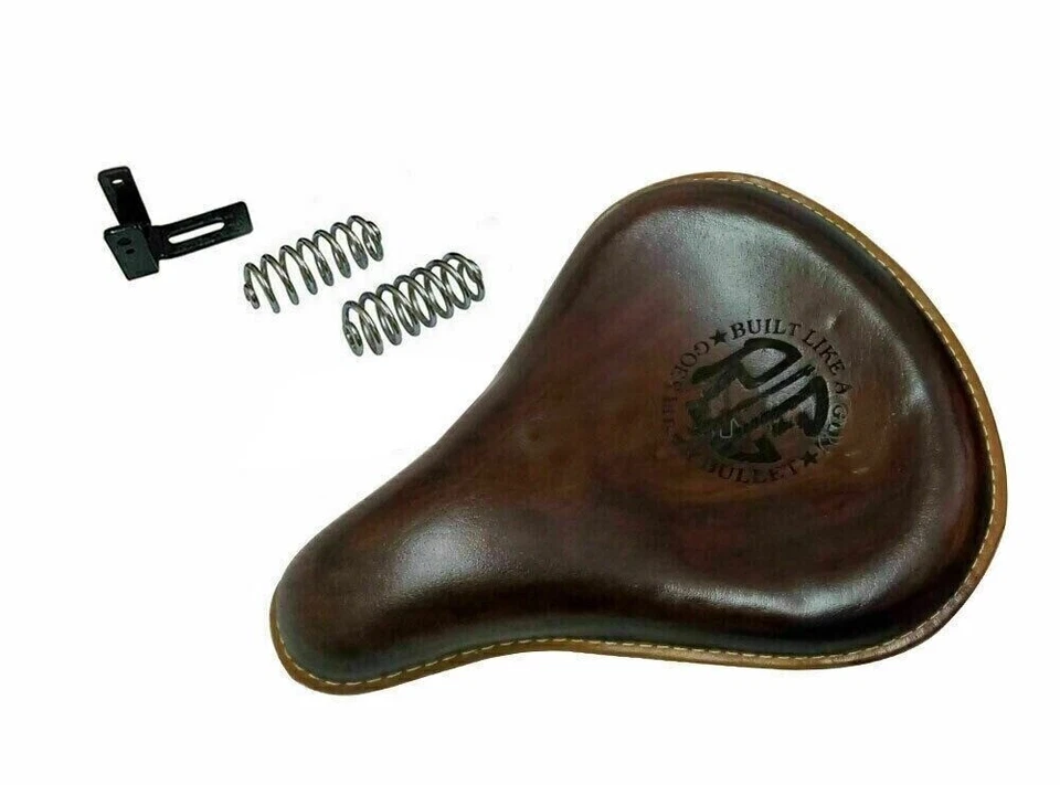 For Royal Enfield Standard 350cc 500cc Leather Front Brown Seat With Spring