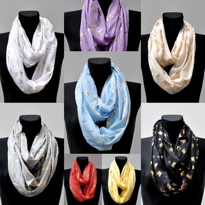 Jersey Loop Schal Tuch Halstuch Rundschal Schlauchschal Schmetterling glitzer 