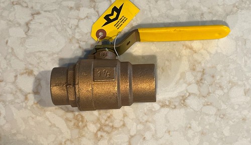 1-1/2" CxC (Sweat) Std. Port, Bronze Brass Ball Valve, 600 WOG, 150 WSP, USA