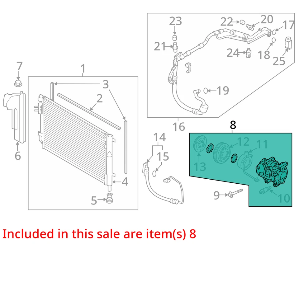 AC Compressor Fits 20-23 RIO 934903 - Image 2 of 3