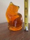 Blenko Tangerine Glass Cat Second 2026 Handmade