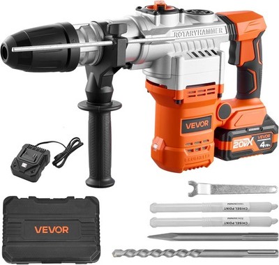 SDS-Max Rotary Hammer VEVOR 20V 2 Batteries Drill Bit
