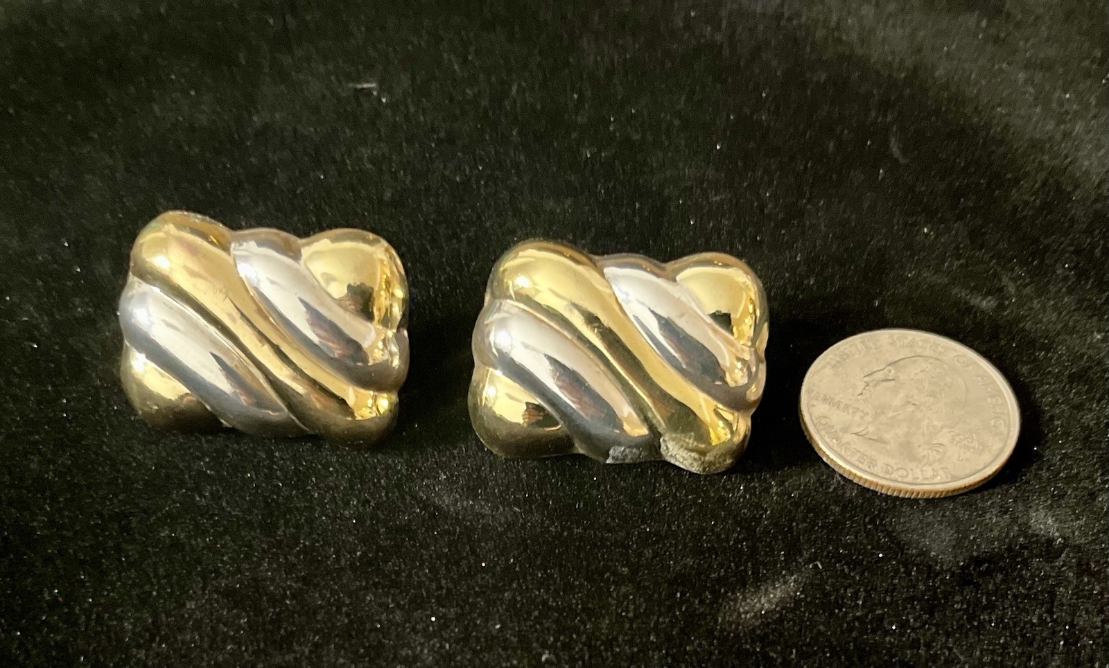 Rectangular Sterling Silver Gold Tone Modernist T… - image 5