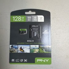 PNY 128GB Elite MicroSDXC Flash Memory Card w/Adapter HD 100mb/s (new)