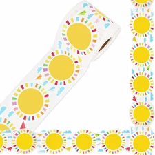 Sun Bulletin Board Border, 68.9Ft Sunshine Die Cut Trim for Rolling Whiteboar...