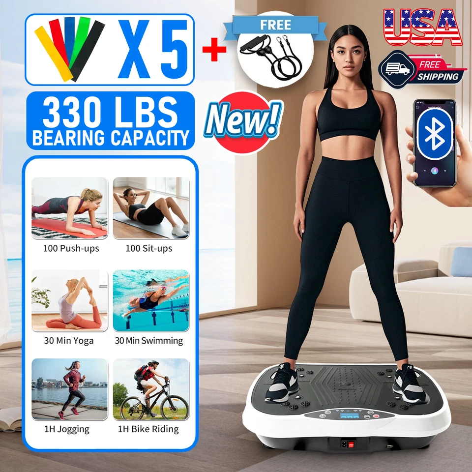 Whole Body Vibration Plate 330 LBS Capacity, Multiple Modes for Toning Wellness