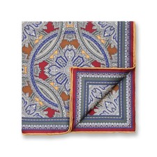Men's 100 Silk Purple Burgundy Mandala Pocket Square Scarf Business Wedding 17"