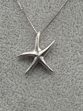 .925 Sterling Silver Starfish Pendant 16" Necklace