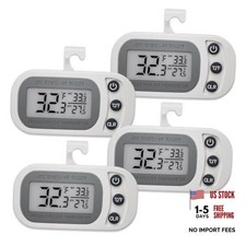 Digital Frigerator Thermometer, Waterproof Fridge and Freezer 4pcs 4 White
