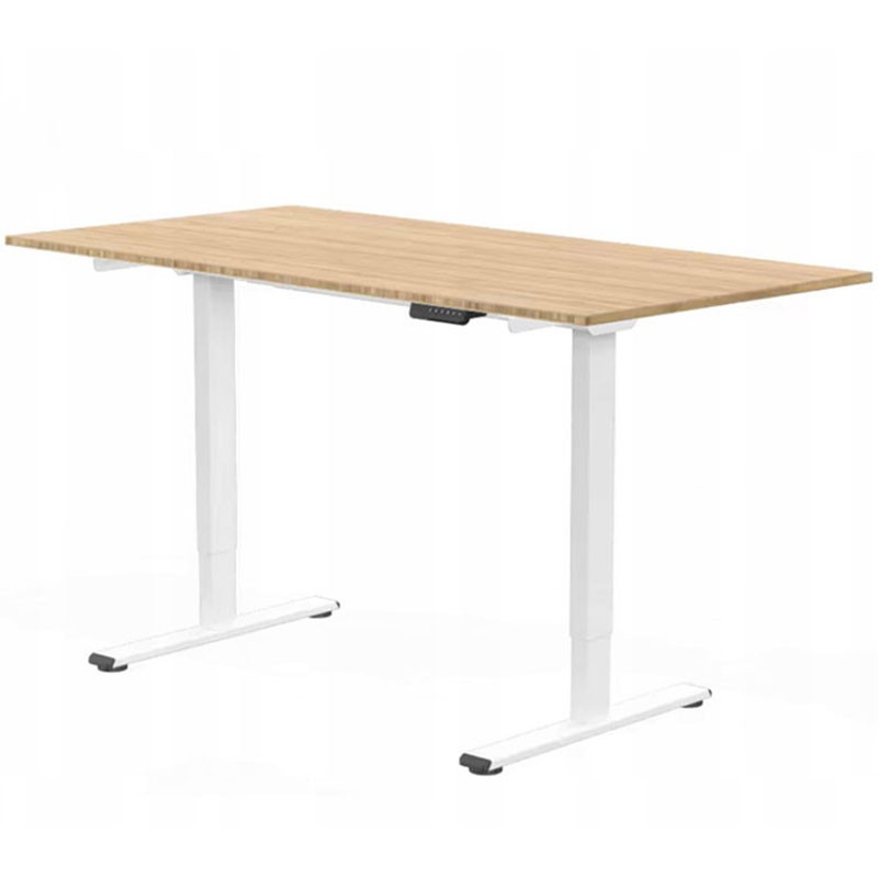 Tavolo elettrico EN1W-EUV3, telaio a T con gancio, senza piano, bianco - N