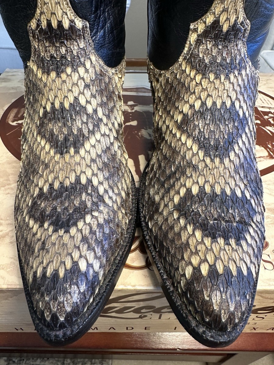 Black Jack Men's Handmade Exotic Eastern Diamondback Rattlesnake