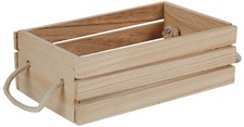 Holzkiste mit Kordelhandgriff 18x10x5,5 cm Aufbewahrungskiste Holzbox