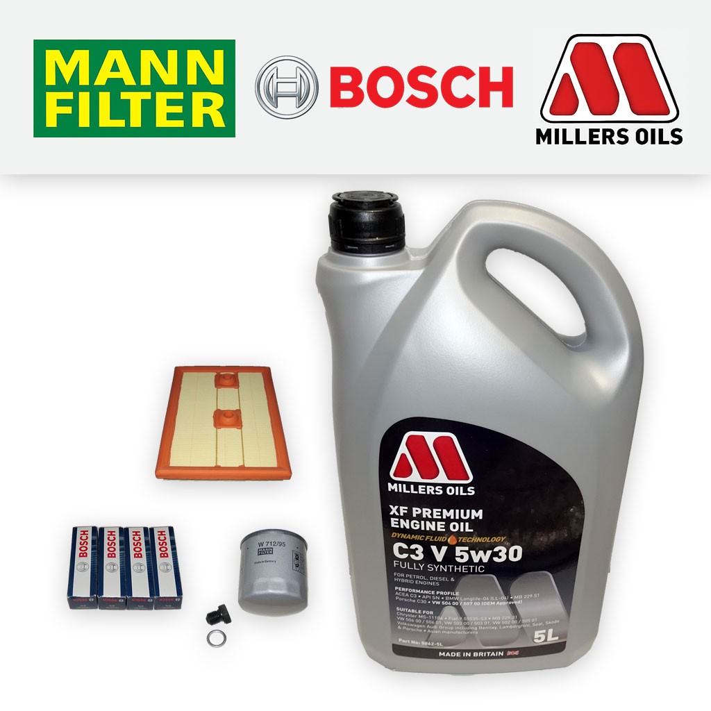 SERVICE KIT for VW CADDY SA 1.2 1.4 TSI OIL AIR FILTERS PLUGS +XF OIL 2015-2020