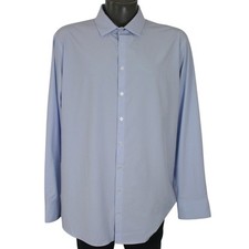 Mizzen Main Light Blue Leeward Trim Fit Performance Long Sleeve Button Up Shirt