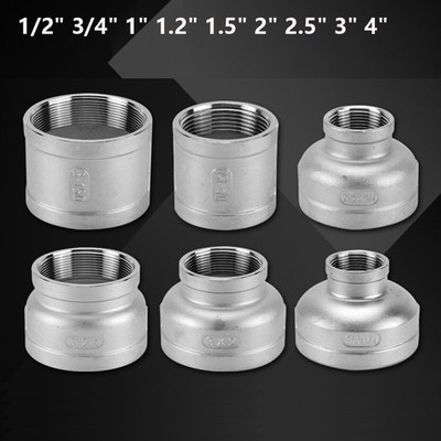 1/2'' - 4'' BSP Threaded Pipe Coupling Reducer Female Fittings Stainless Steel A2