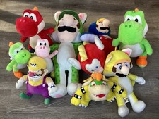 Super Mario Plush Lot Of 10 Plushies Stuffed Animals Yoshi Wario