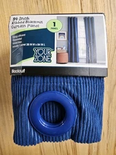 Blue Corduroy 84 Inch Blackout Curtain Panel