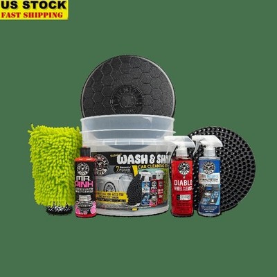 Professional Car Cleaning Kit 7 Piece Wash Shine Protect Interior Exterior New