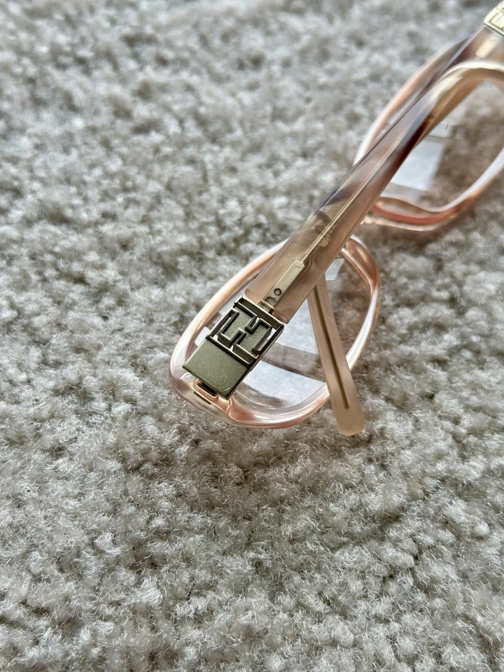 FENDI VTG Reading Glasses F673 Translucent Rose Pink Gold Ginger Made In Italy - Image 3 of 4