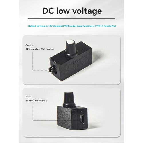 Régulateur de Vitesse PWM, 12V, Régulateur de Ventilateur PWM 4 Broches, Alimentateur USB Type-C8030 - Photo 8/9