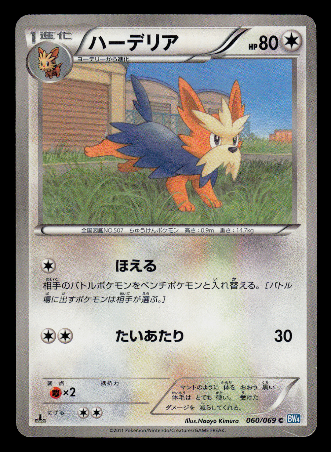 MP - Pokemon Japanese Herdier 060/069 C Dark Rush BW4 Common 1ST ED