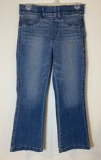 Spanx Kick Flare Crop Jeans Pull On Vintage Indigo Small Petite S/P