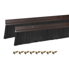 2Pcs Door Brush Bottom Sweep H-Shape 2.4-inch PP Brush (36"x3.3", Brown)