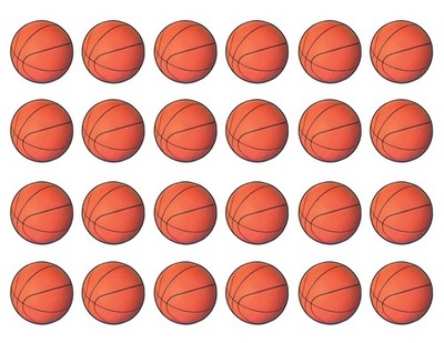 Beistle 24-Piece Paper Basketball Cut Outs Sports Theme Wall Decorations For