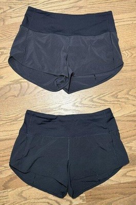 Lululemon Woman's Black Pick 1 High Rise Speed Up Shorts 2.5'' Inseam Sz 8
