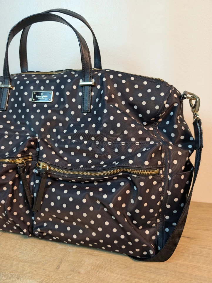Bolso de Mano Kate Spade Lunares Fin de Semana Noche Grande Nylon Bolsa de Viaje Foto 4 de 4