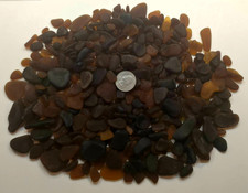 GENUINE SURF TUMBLED SEA GLASS FROM PUERTO RICO / 1.5 LBS AMBER 1