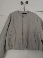 Ladies Beige Zara Boucle Jacket Size L