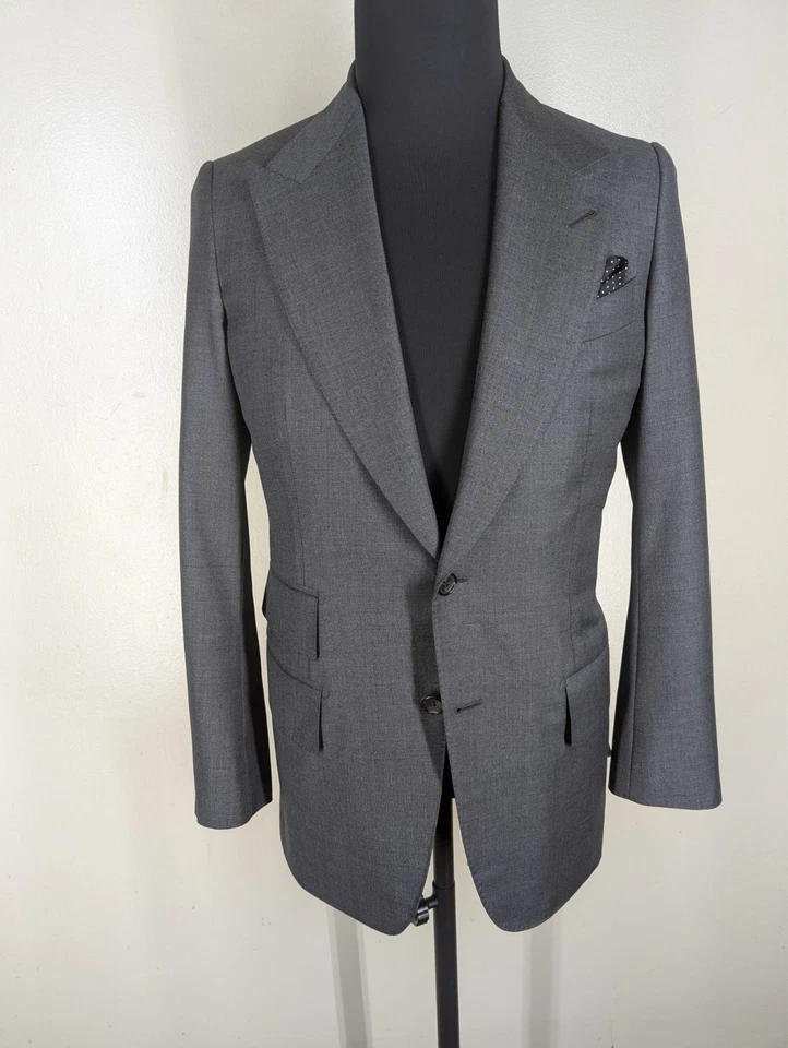 Abrigo deportivo Tom Ford con solapa pico 100 % lana gris - sin pantalones - talla US 35-36 regular Foto 4 de 4