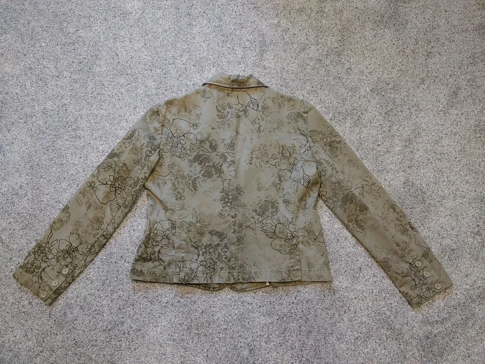 Винтажная женская куртка с цветочным узором Jamaica Bay с карманами на средних рукавах - Изображение 3 из 4