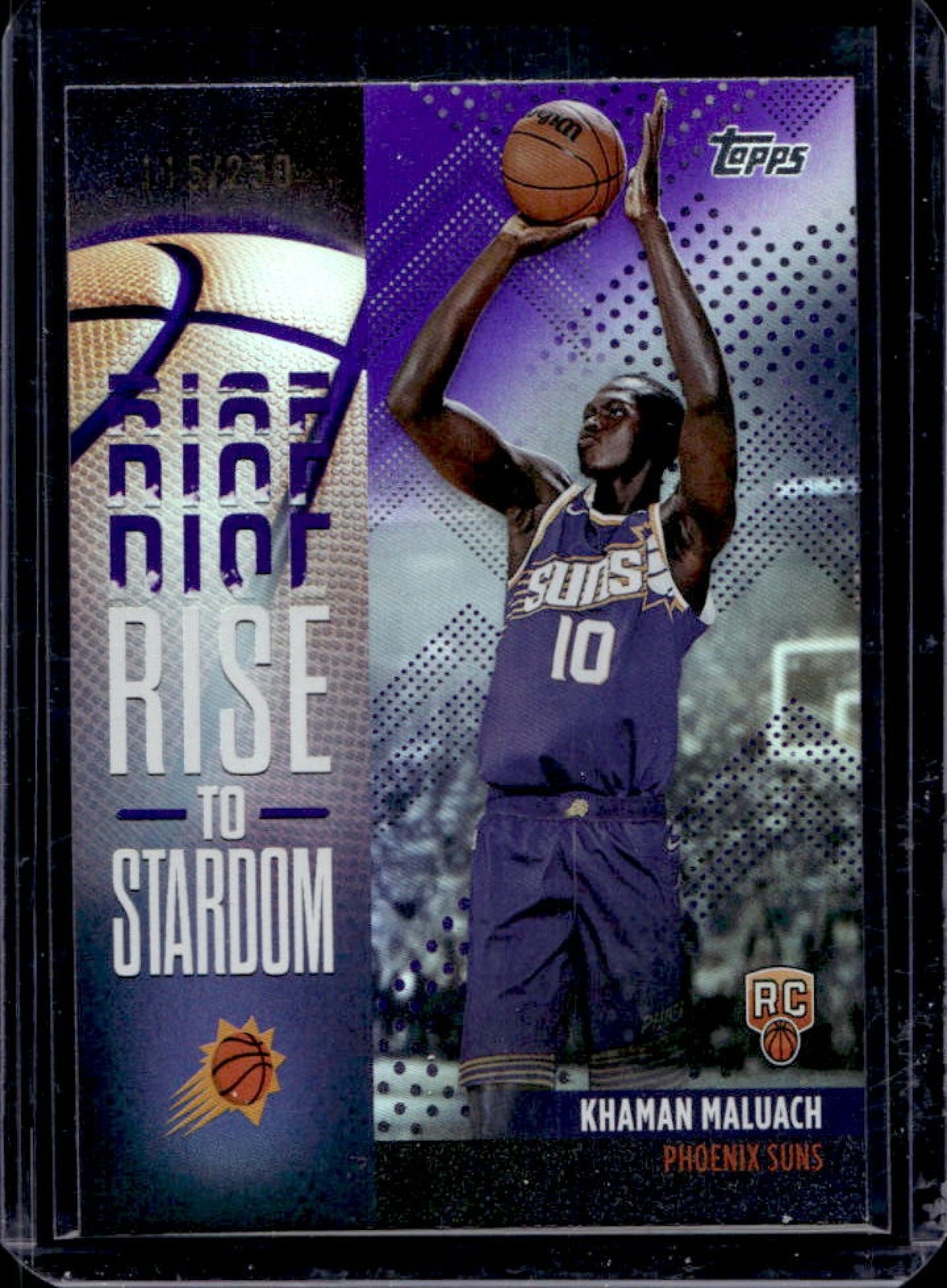 2025-26 Topps Khaman Maluach Rise to Stardom RC Purple Rainbow #115/250 Suns
