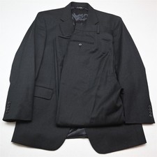Jos A Bank 42R 36x32 Charcoal Gray 100 Wool Flannel Mens Jacket Pants Suit