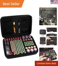 Hard Battery Organizer Case - Holds 148 Batteries AA AAA C D 9V with Tester