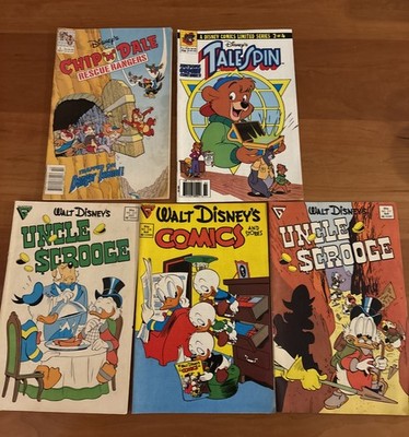 Vintage Disney Comic Books Lot Of 5 Gladstone & WD Pub. D. Duck, Uncle Scrooge +