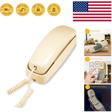 Timeless TRIMLINE 210 Beige Corded Home Phone with Lighted Keypad, Space-Saving
